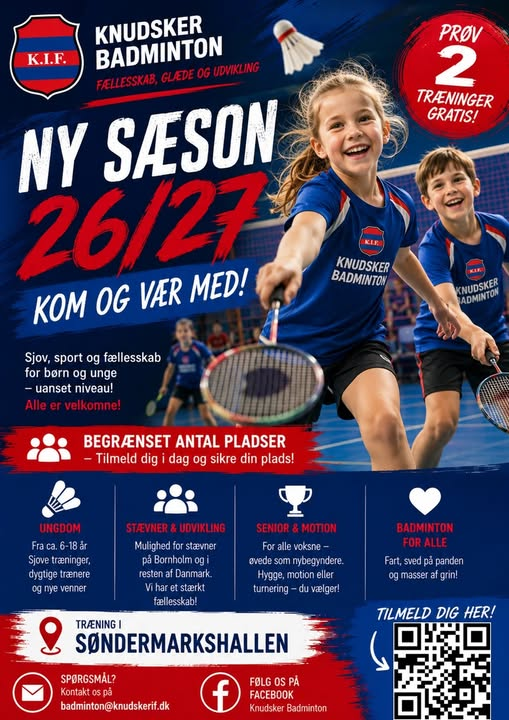 Ny sæson 2026/27 i Knudsker Badminton