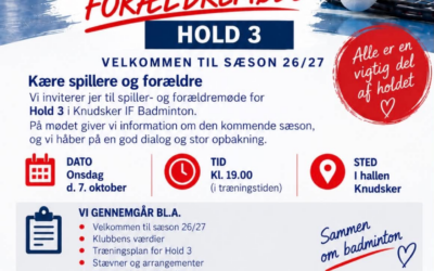 Spiller- og forældremøde for Hold 3